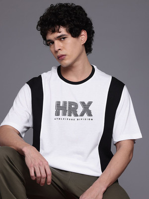 HRX by Hrithik Roshan Printed Men Round Neck White T-Shirt