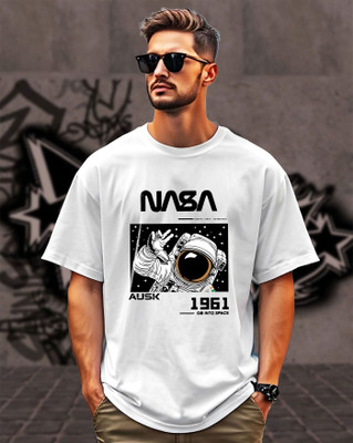 AUSK Printed Men Round Neck White T-Shirt