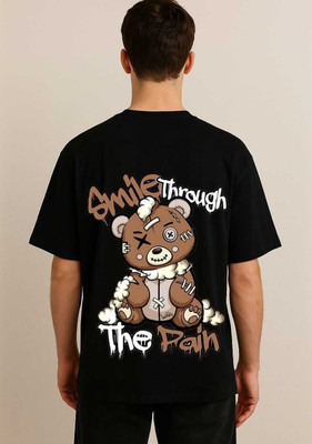 NEXT WIN Graphic Print Men Round Neck Black, Brown T-Shirt