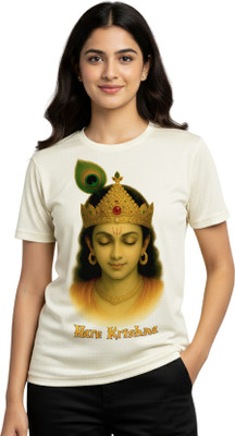 Aasha-Kriti Graphic Print Couple Round Neck White T-Shirt