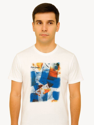 Pepe Jeans Printed Men Crew Neck White T-Shirt