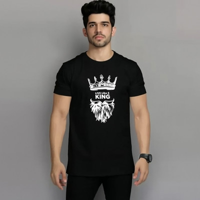 allytrue Solid Men Round Neck Black T-Shirt