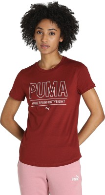 PUMA Printed Women Round Neck Red T-Shirt