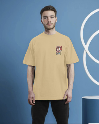 Moda Rapido Printed Men Round Neck Beige T-Shirt