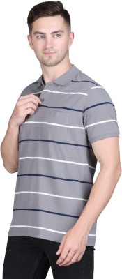 Arbour Striped Men Polo Neck Multicolor T-Shirt