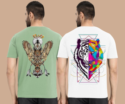 Kasendra Graphic Print Men Round Neck Multicolor T-Shirt