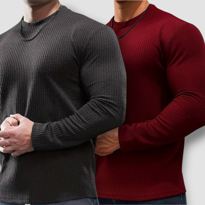 ZeenatFashion Self Design Men Round Neck Multicolor T-Shirt