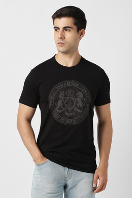 VAN HEUSEN Graphic Print Men Crew Neck Black T-Shirt