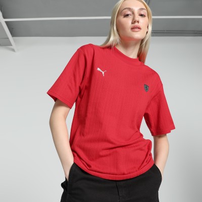 PUMA Solid Women Crew Neck Red T-Shirt