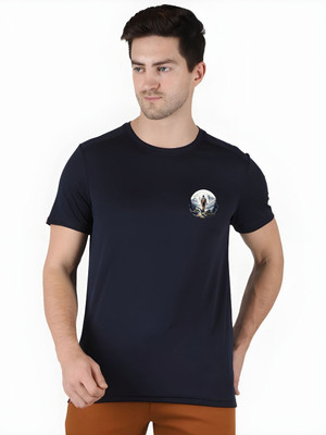 SZN Graphic Print Men Round Neck Dark Blue T-Shirt