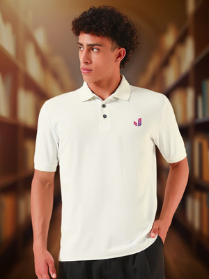 METRONAUT Solid Men Polo Neck White T-Shirt