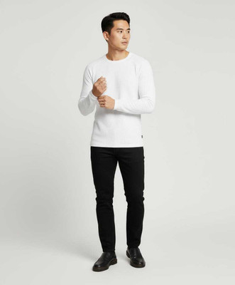 Ansh Creations Solid Men Round Neck White T-Shirt