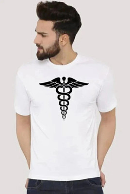 SAM COLLECTIONN Printed Men Round Neck White T-Shirt