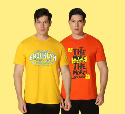 WOOSTRO Typography Men Round Neck Multicolor T-Shirt