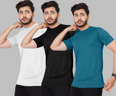 M7 By Metronaut Solid Men Round Neck Multicolor T-Shirt