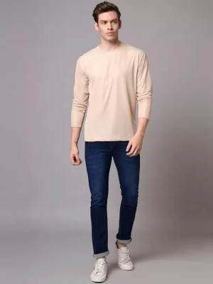 SM SHAYAM CREATION Solid Men Round Neck Brown T-Shirt