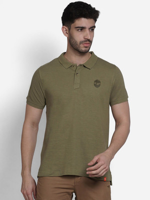 Wildcraft Solid Men Polo Neck Green T-Shirt