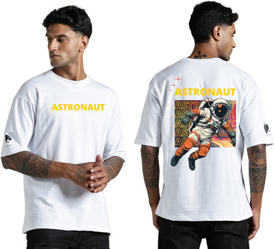 urban panther Printed, Geometric Print Men Round Neck White T-Shirt