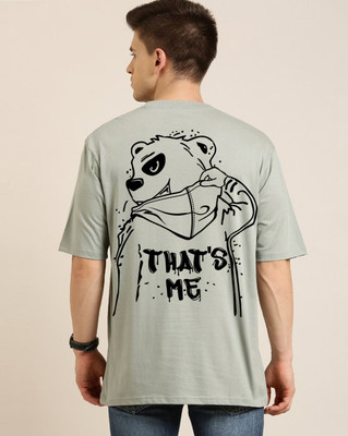 Clickwell Trend Printed, Typography Men Round Neck Grey T-Shirt