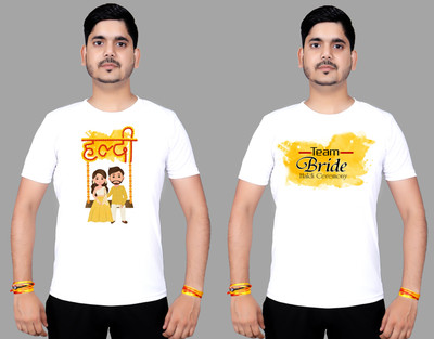 geetaffashion Printed Men Round Neck White T-Shirt