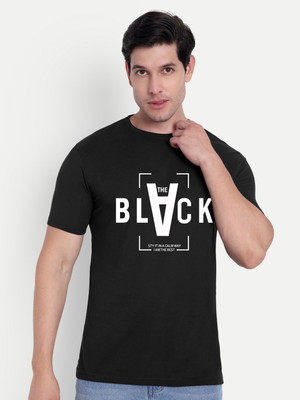 HouseOfCommon Graphic Print Men Round Neck Black T-Shirt