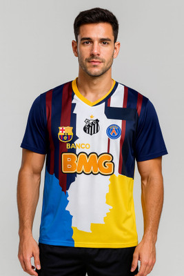 BUGOAT Printed Men V Neck Multicolor T-Shirt