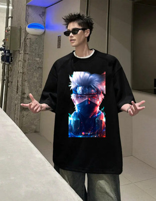 TowLine Printed Men Round Neck Black T-Shirt