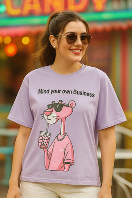 SZN Solid Women Round Neck Purple T-Shirt