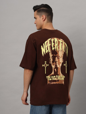 COLOR CAPITAL Printed Men Round Neck Brown T-Shirt