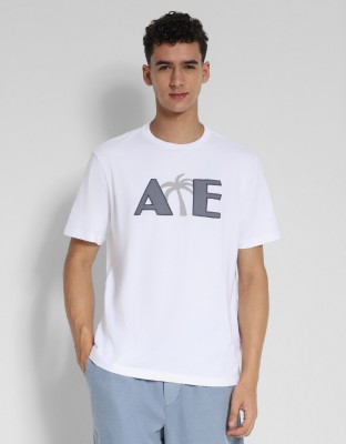 American Eagle Graphic Print Men Round Neck White T-Shirt