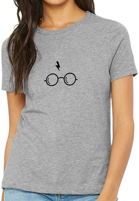 Nilan Tees Wear Printed Women Round Neck Grey T-Shirt