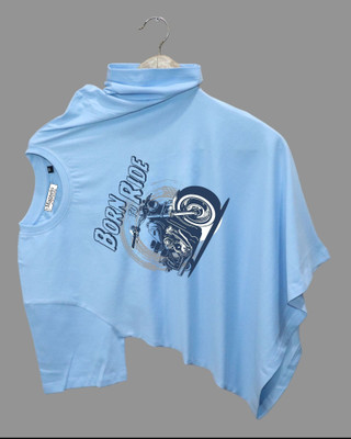 Magneto Solid Men Round Neck Light Blue T-Shirt