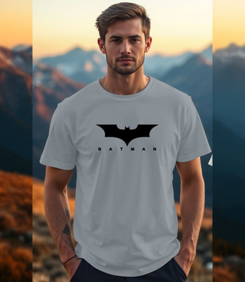 @WEAR Superhero Men Round Neck Grey T-Shirt