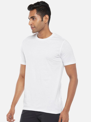 OrrganicChics Solid Men Round Neck White T-Shirt