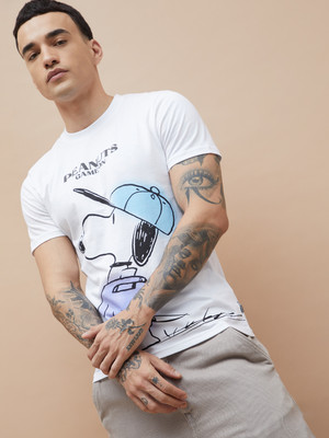 Fame Forever by Lifestyle Printed Men Round Neck White T-Shirt