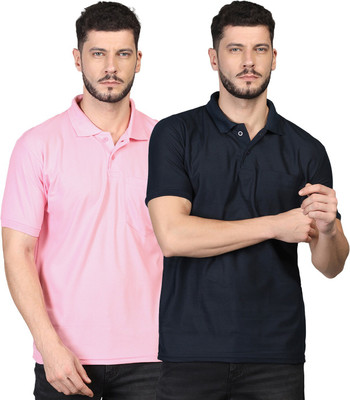 INKKR Solid Men Polo Neck Multicolor T-Shirt