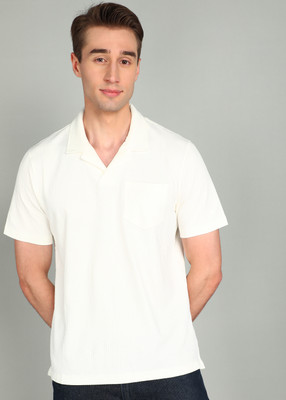 Ted Baker Solid Men Polo Neck White T-Shirt
