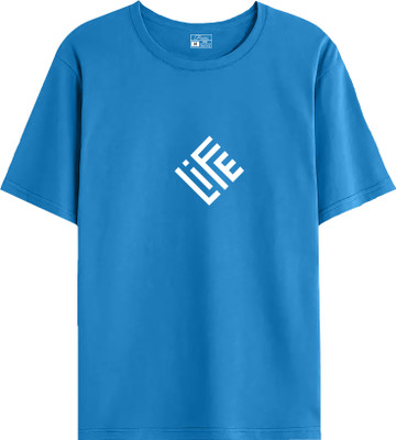 JUGULAR Printed Men Round Neck Light Blue T-Shirt