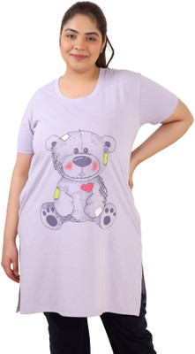 IN Love Printed Women Round Neck Blue T-Shirt