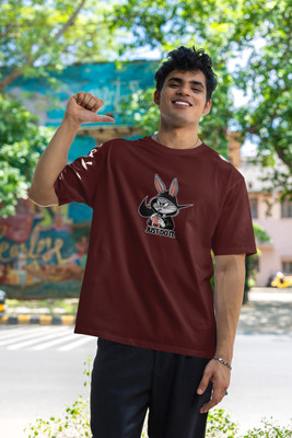 The Trend Tees Graphic Print Men Round Neck Brown T-Shirt