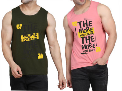 Restore Graphic Print Men Scoop Neck Dark Green, Pink, Multicolor T-Shirt