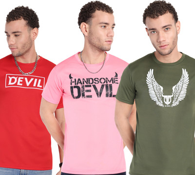 Go Devil Printed Men Round Neck Multicolor T-Shirt