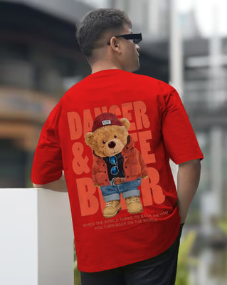 TEESHACK Printed Men Round Neck Red T-Shirt
