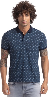 PARX Printed Men Polo Neck Blue T-Shirt