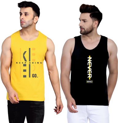 Cryptic Printed Men Round Neck Yellow, Black T-Shirt