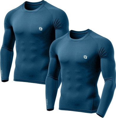 Kyk Solid Men Round Neck Dark Blue T-Shirt