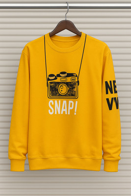 NB NICKY BOY Printed Men Round Neck Yellow T-Shirt