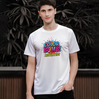 Binayak Printed Men Round Neck White T-Shirt