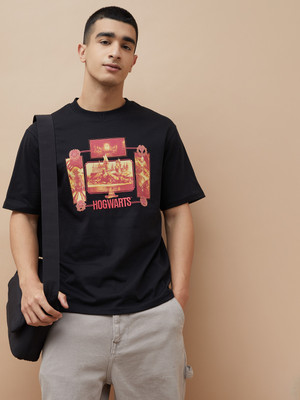 Fame Forever by Lifestyle Printed Men Crew Neck Black T-Shirt