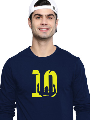 OrrganicChics Typography Men Round Neck Navy Blue T-Shirt